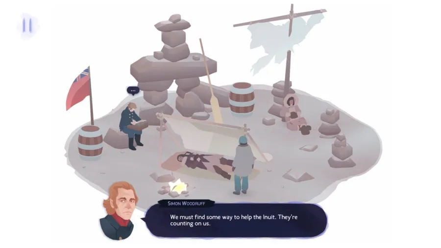 A quiet scene from Inua, one of the games on the shelf.